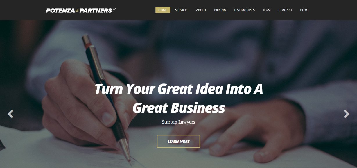 28 Best Law Firm WordPress Themes – Free and Premium Options Reviewed Potenza demo site