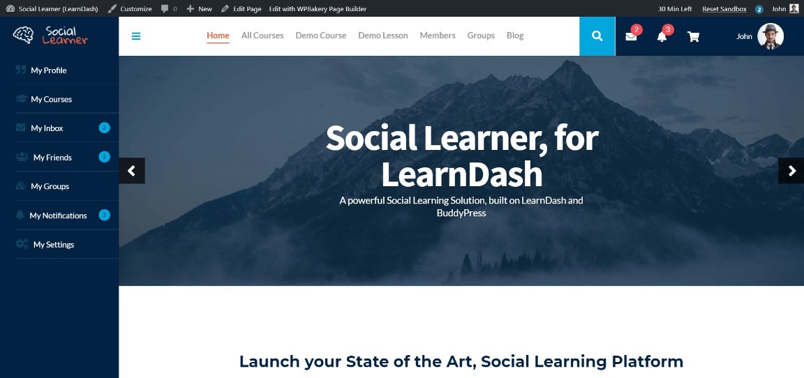 30 Best WordPress Educational Themes for Schools and Learning Websites Social Learner wordpress demo site