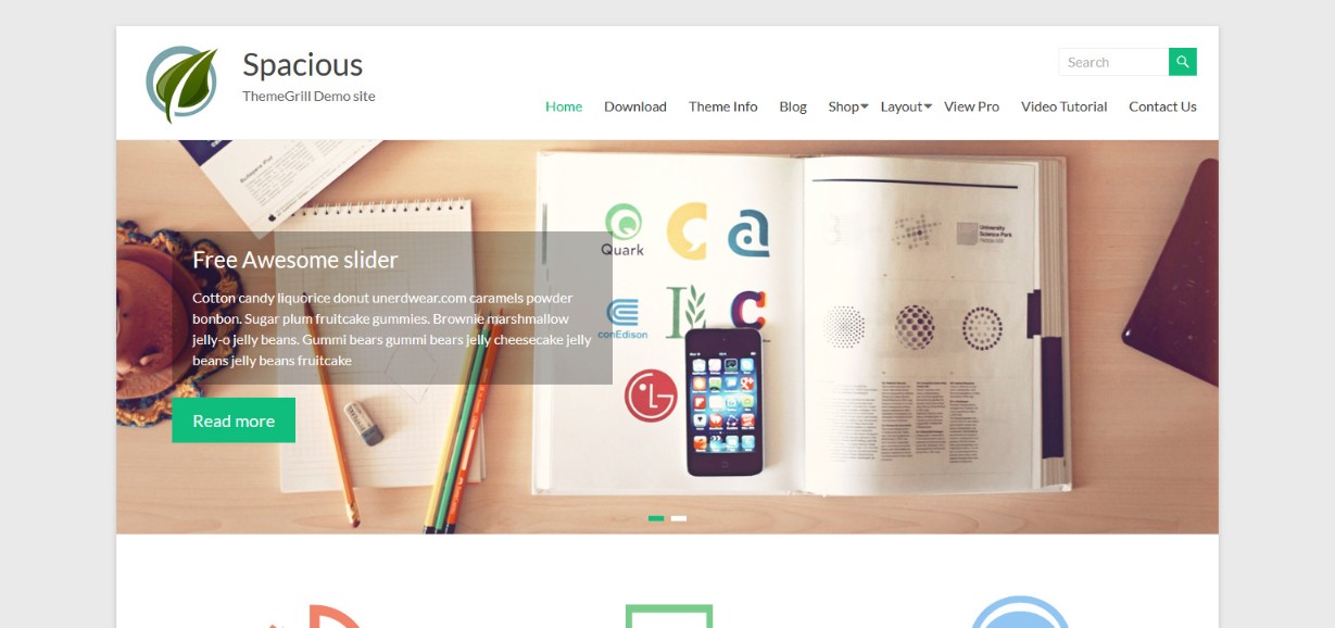 Do More With Less – 48 Best Simple WordPress Themes Revealed! Spacious ThemeGrill Demo site