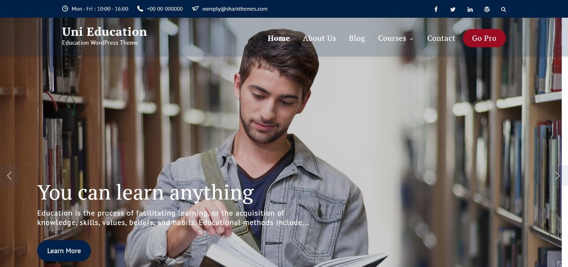 30 Best WordPress Educational Themes for Schools and Learning Websites Uni Education Education WordPress Theme demo
