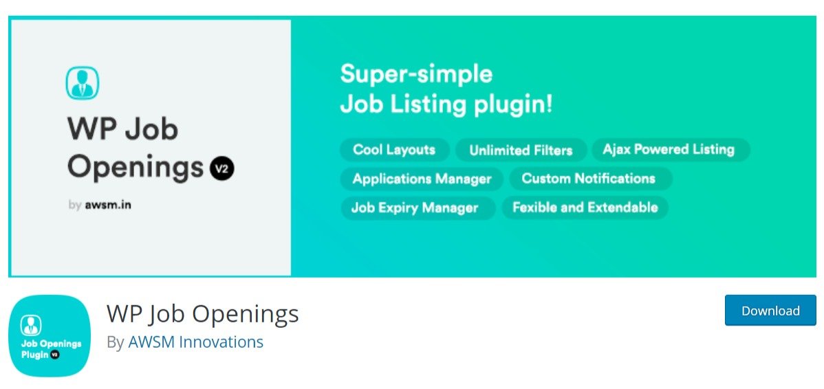 14 Best WordPress Job Board Plugins Compared (Free and Premium) WP Job Openings wordpress free plugin