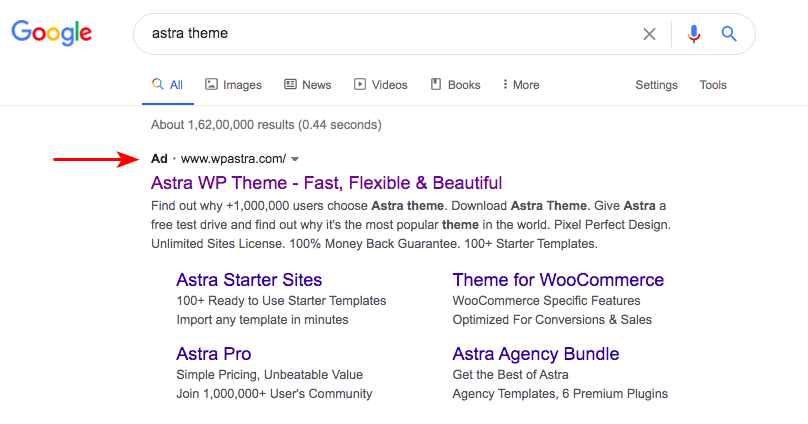 How To Create a Single Product Website: Step by Step With WooCommerce Astra ad example
