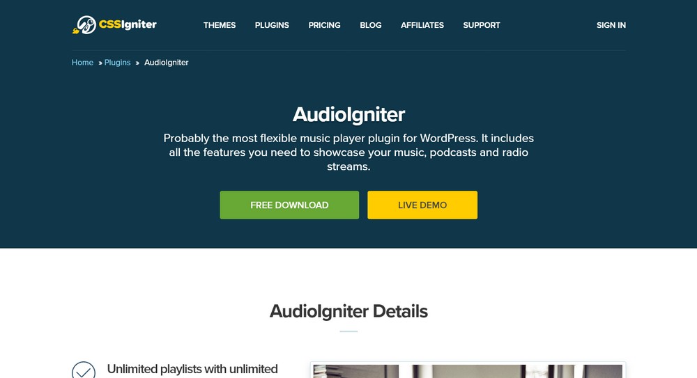 9 Best WordPress Audio Player Plugins for Hosting Music on Your Website AudioIgniter WordPress Plugin