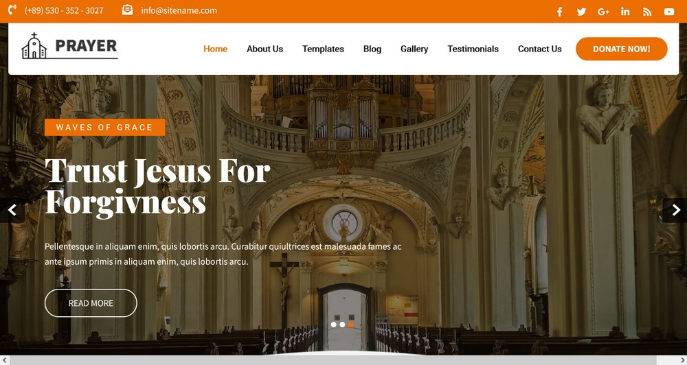 24 Best WordPress Themes for Nonprofits and Charities Prayer demo site