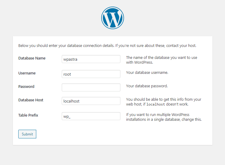 How To Install WordPress Locally Using WampServer WordPress Installation Database settings