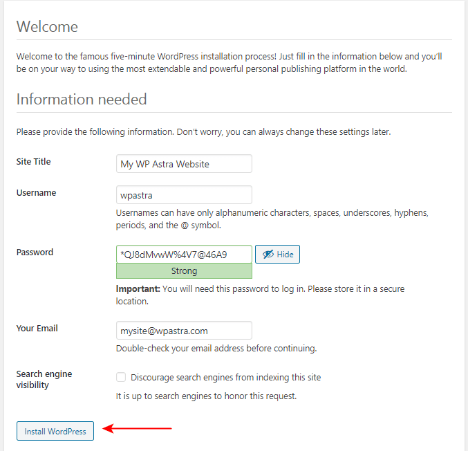 How To Install WordPress on Xampp – Local Installations Made Easy XAMPP WordPress installation settings