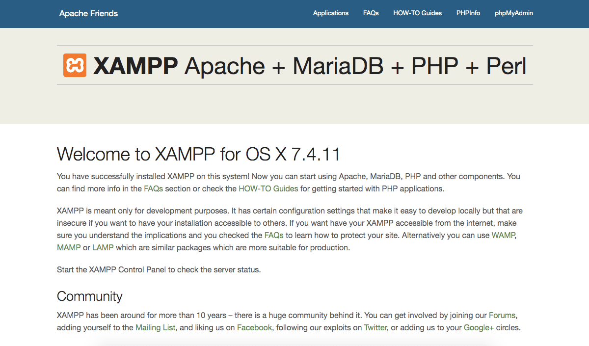 How To Install WordPress on Xampp – Local Installations Made Easy xampp successful installation on Mac