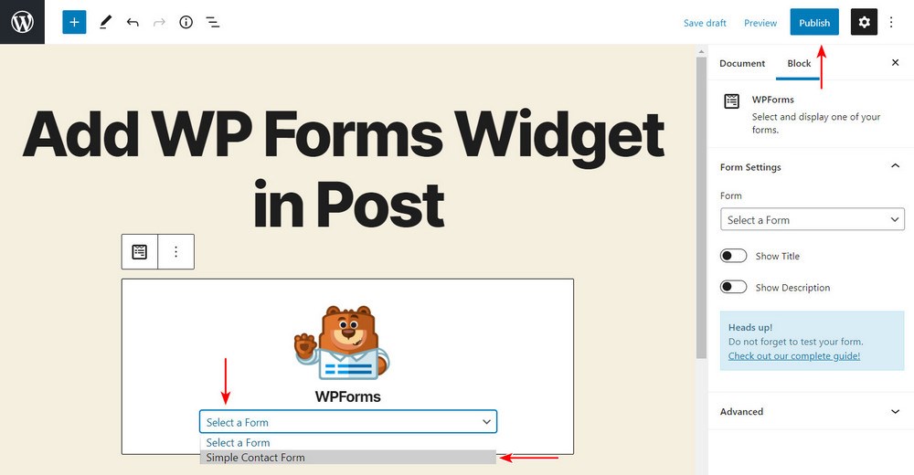 Payment Gateways Made Easy – Step by Step Guide to WordPress Stripe Integration Add WP Forms widget in post 2