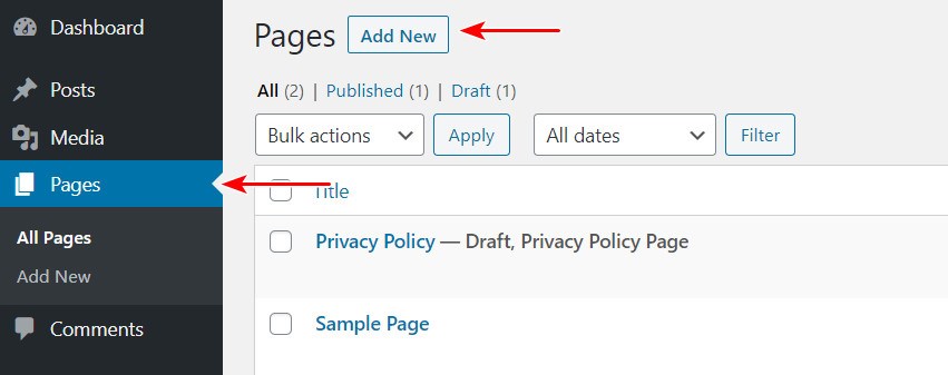 How To Create a Blog Page in WordPress (Complete Guide) Add new page WordPress