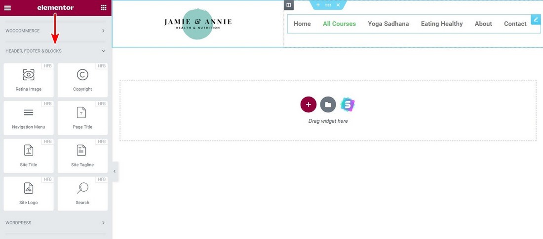 How To Customize the Header in WordPress (Beginner’s Guide) Elementor edit header with header footer and blocks