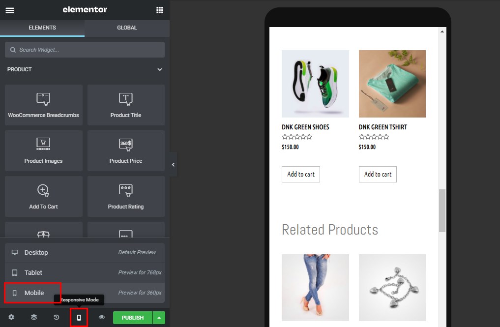 How To Customize the WooCommerce Product Page To Get More Sales Elementor mobile view