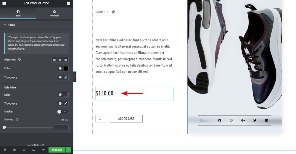 How To Customize the WooCommerce Product Page To Get More Sales Elementor product price style setting