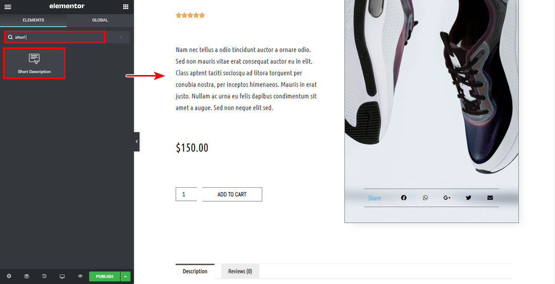 How To Customize the WooCommerce Product Page To Get More Sales Elementor short description widget