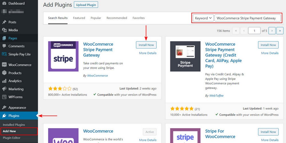 Payment Gateways Made Easy – Step by Step Guide to WordPress Stripe Integration Install WooCommerce stripe payment gateway plugin