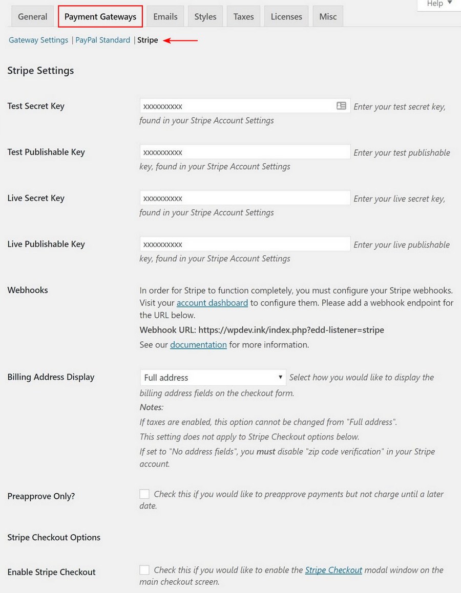 Payment Gateways Made Easy – Step by Step Guide to WordPress Stripe Integration Stripe setting for Easy Digital Downloads