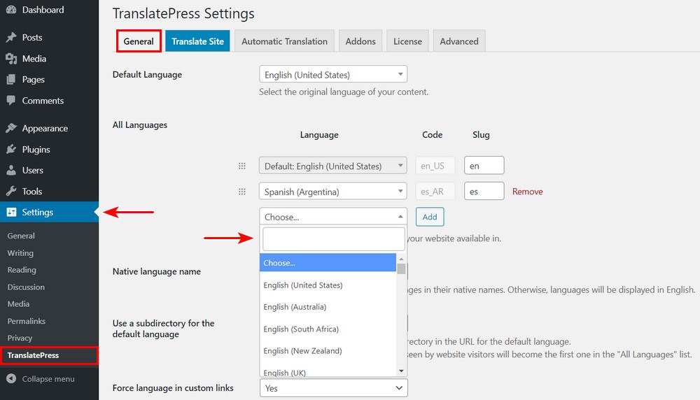 How To Translate WordPress Websites - Complete Guide TranslatePress languages