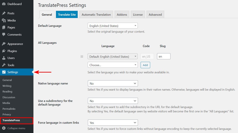 How To Translate WordPress Websites - Complete Guide TranslatePress settings