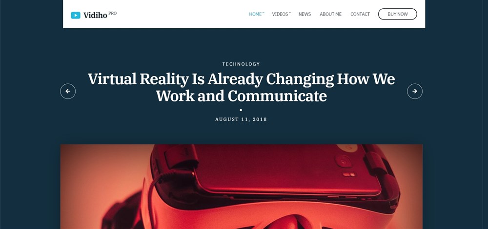 26 Best WordPress Video Themes: For Vlogs, YouTubers and Videographers Vidiho Pro wordpress theme