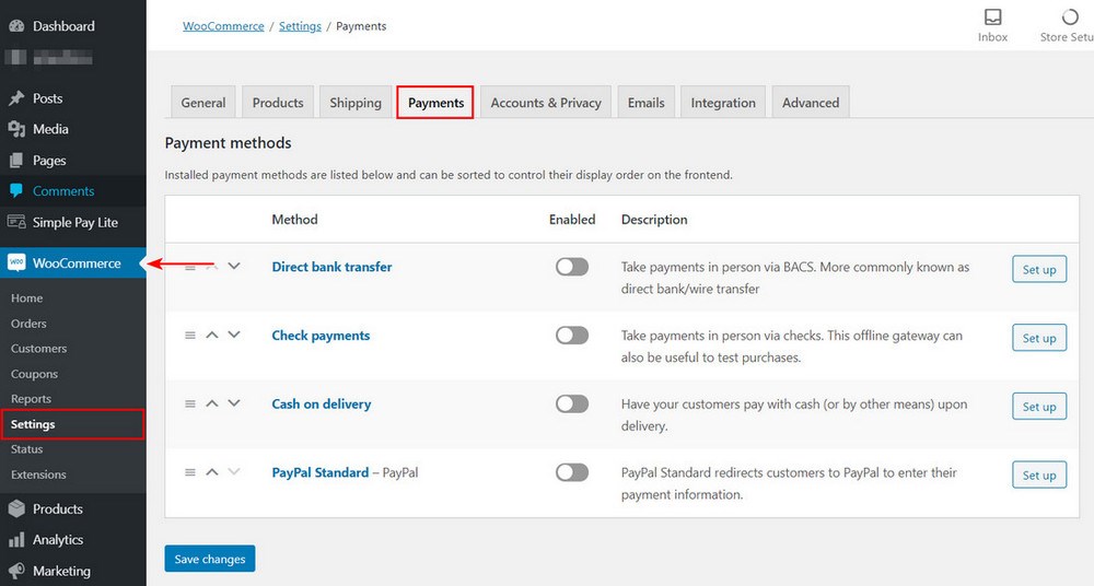 Payment Gateways Made Easy – Step by Step Guide to WordPress Stripe Integration WooCommerce Payments tab