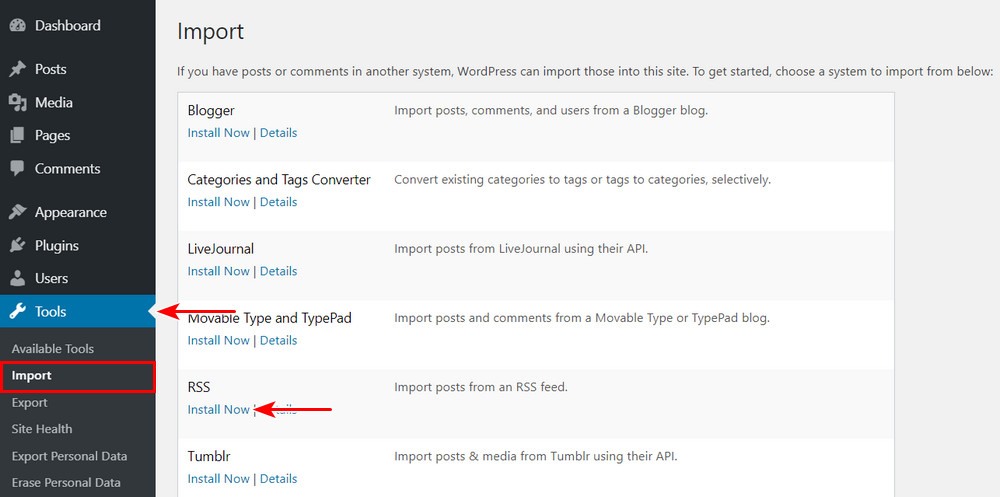 How To Migrate From Wix to WordPress (Step by Step Guide) WordPress RSS importer