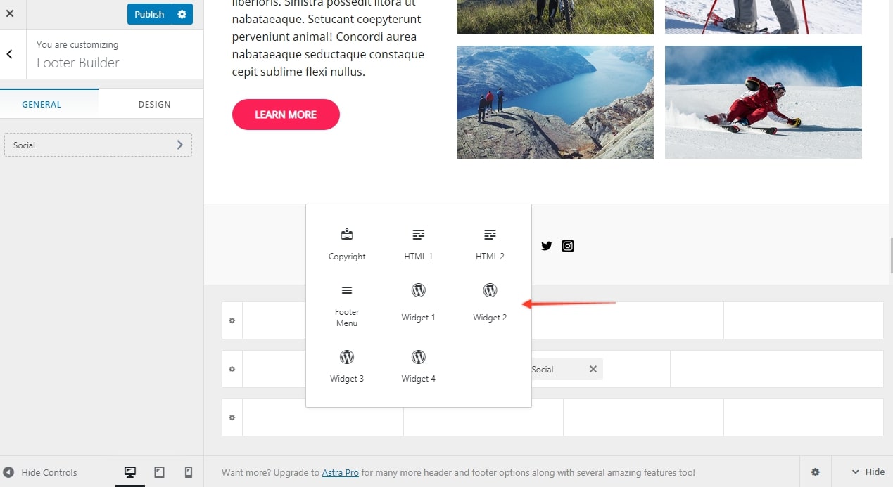 FAQs - Astra Header/Footer Builder - Existing Customers Astra New Footer Elements