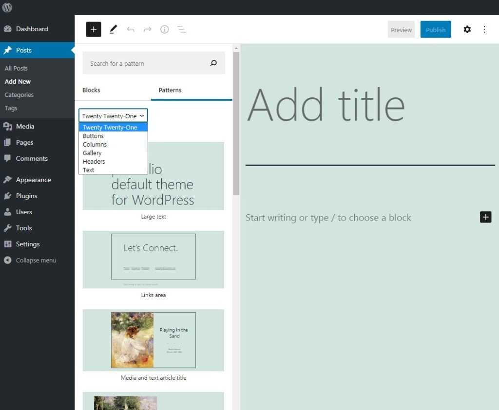 WordPress 5.6 - Feature Update and Inside Story! preconfigured block patterns