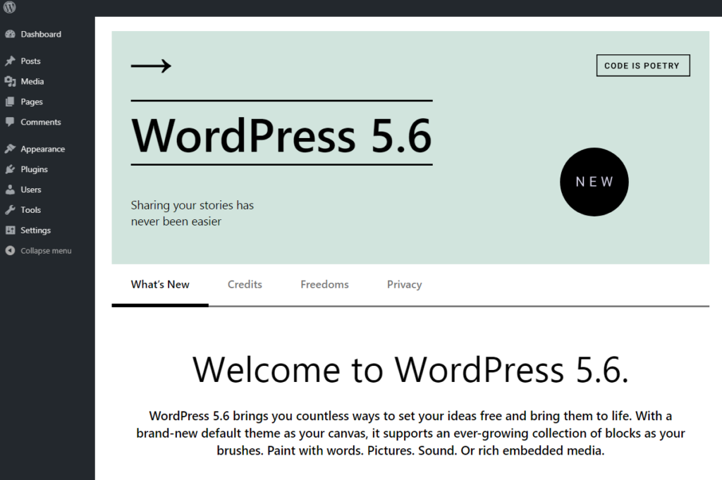 WordPress 5.6 - Feature Update and Inside Story! WordPress 5.6 What's New Screen