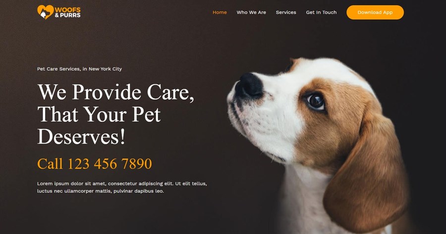 50+ Stunning WordPress Gutenberg Templates (Free + Premium) Astra Pet Sitting demo site