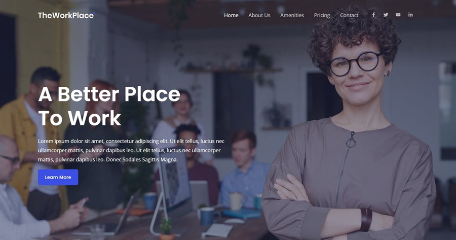 50+ Stunning WordPress Gutenberg Templates (Free + Premium) Co-Working Space WordPress template