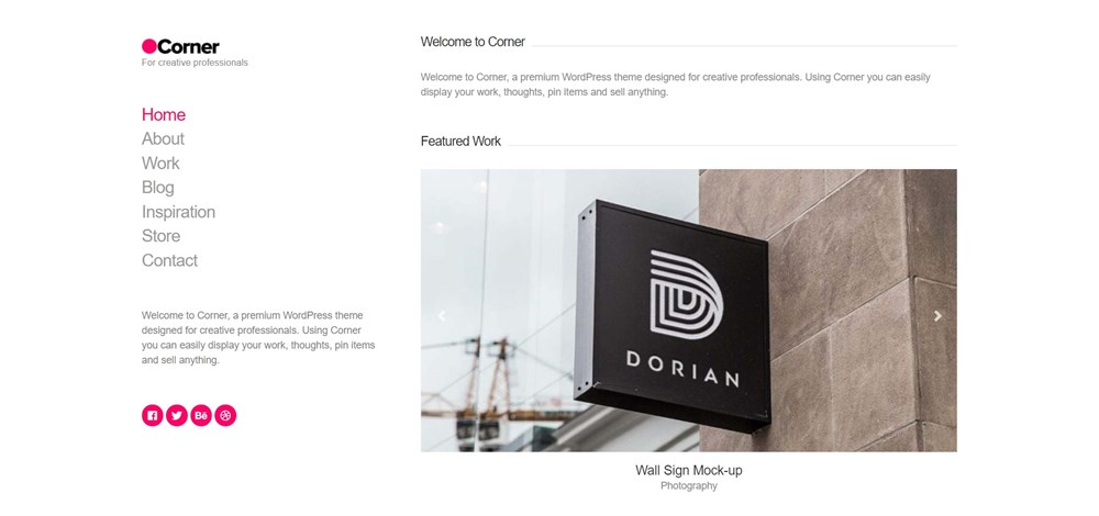 Do More With Less – 48 Best Simple WordPress Themes Revealed! Corner WordPress theme demo