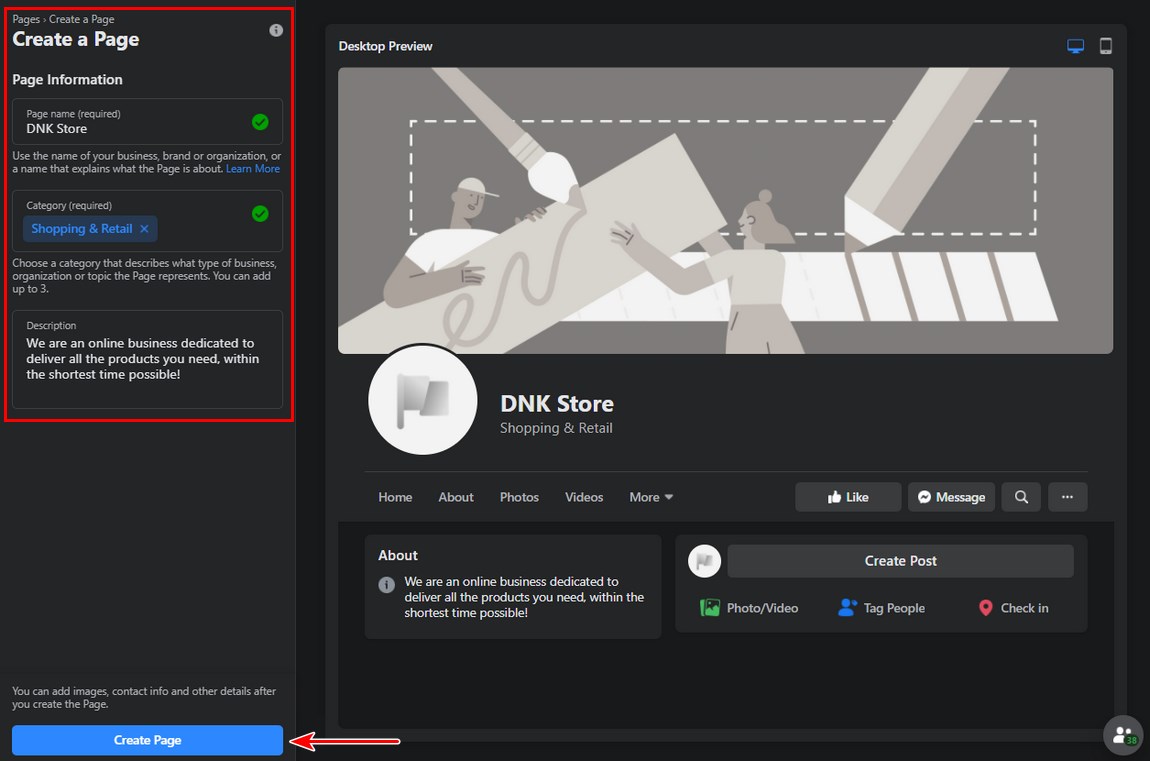 Use the Facebook for WooCommerce Plugin To Increase Your Reach and Profit Create new facebook page