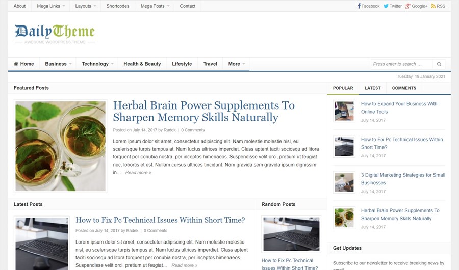 32 Best Adsense Friendly WordPress Themes (Free and Premium Options) Daily theme wordpress theme