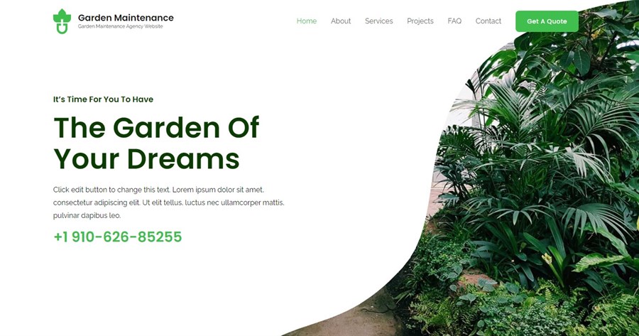 50+ Stunning WordPress Gutenberg Templates (Free + Premium) Garden Maintenance demo site