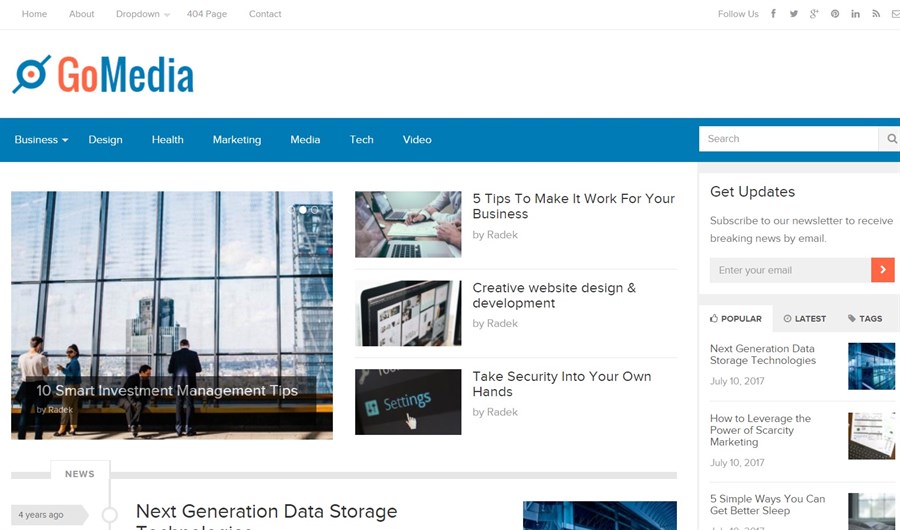 32 Best Adsense Friendly WordPress Themes (Free and Premium Options) GoMedia demo