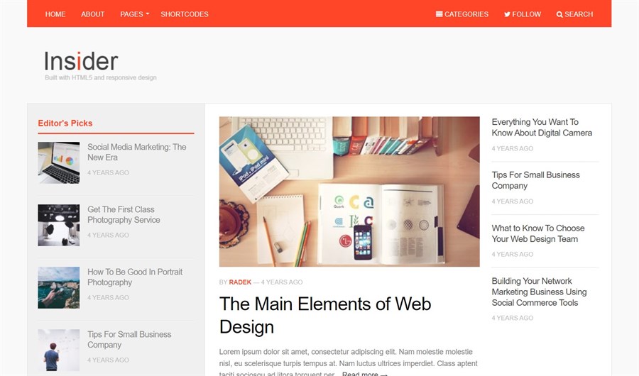 32 Best Adsense Friendly WordPress Themes (Free and Premium Options) Insider theme demo