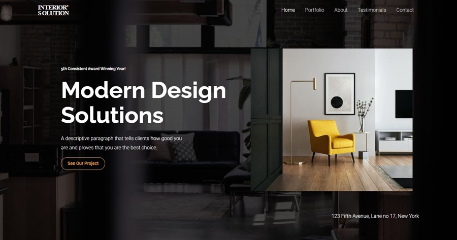50+ Stunning WordPress Gutenberg Templates (Free + Premium) Interior Design Firm demo site