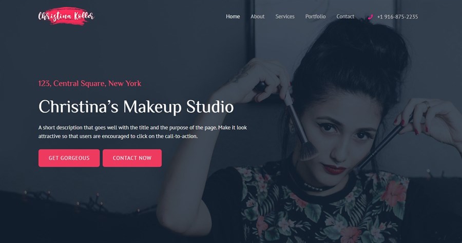 50+ Stunning WordPress Gutenberg Templates (Free + Premium) Makeup Artist gutenberg demo template