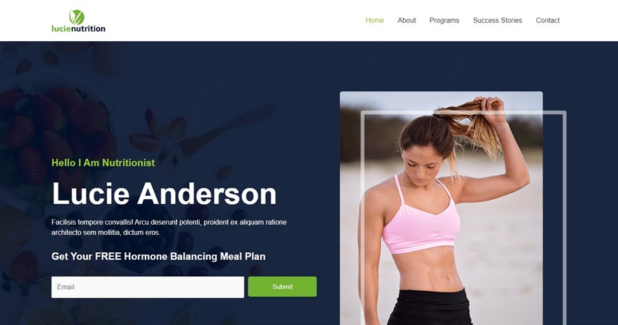 50+ Stunning WordPress Gutenberg Templates (Free + Premium) Nutritionist demo site