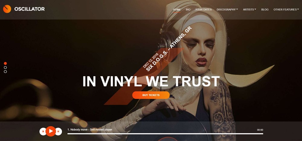 37 of the Best WordPress Themes for Artists - Free and Paid Options Oscillator demo site