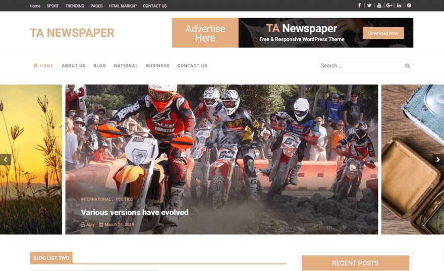 32 Best Adsense Friendly WordPress Themes (Free and Premium Options) TA newspaper wordpress theme