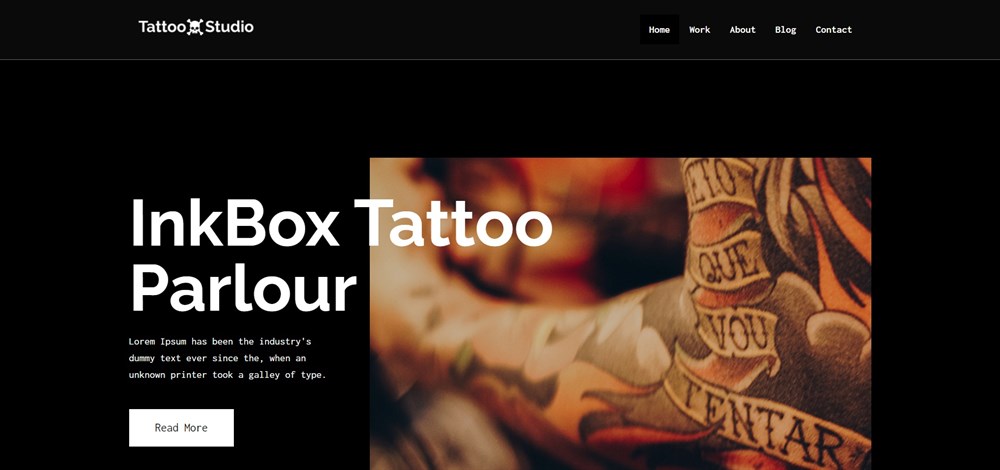 37 of the Best WordPress Themes for Artists - Free and Paid Options Tattoo Studio WordPress demo site