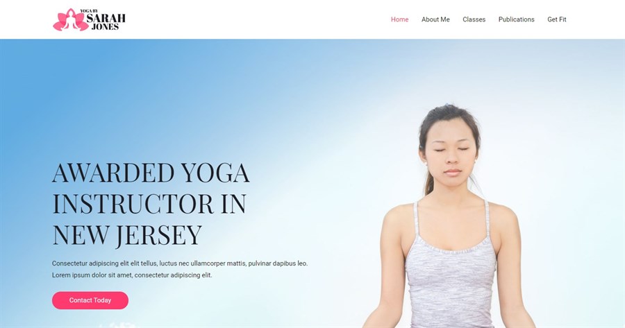 50+ Stunning WordPress Gutenberg Templates (Free + Premium) Yoga Instructor gutenberg website