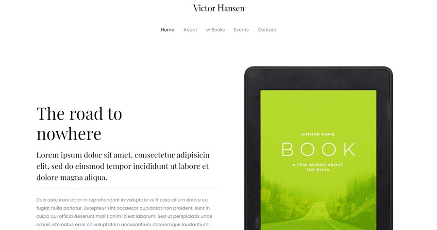 50+ Stunning WordPress Gutenberg Templates (Free + Premium) e-book Author demo site