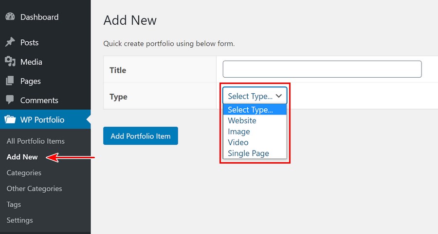 How To Create a Portfolio Website With WordPress – Complete Beginner’s Guide Add new portfolio using WP Portfolio