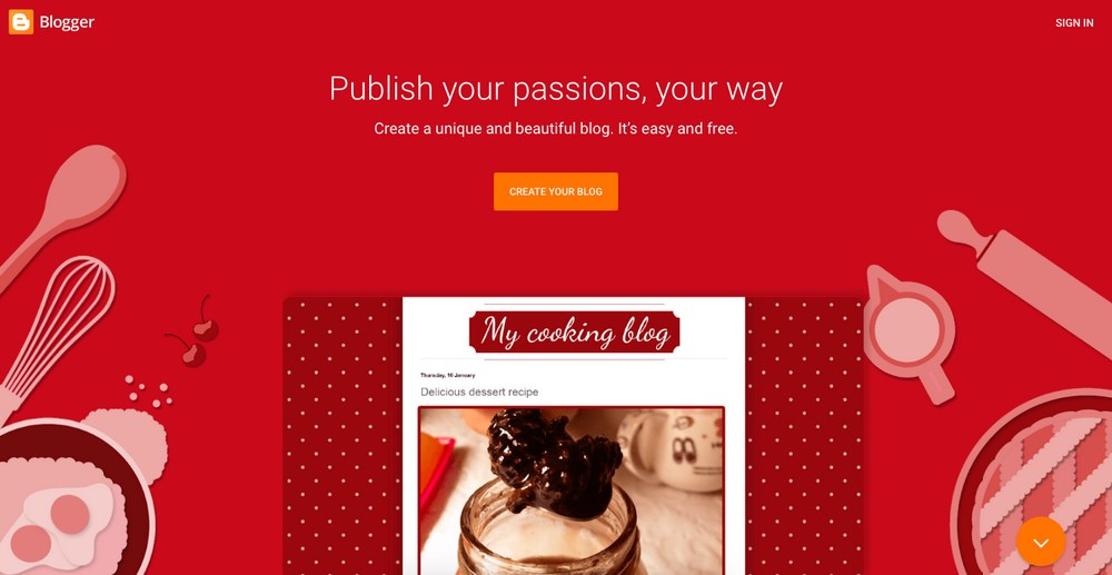 WordPress vs Blogger: Which Is the Best Blogging Platform? Blogger homepage