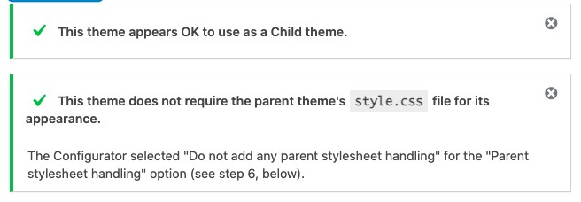 Create a Child Theme With WordPress (3 Methods) Child theme configurator confirmation