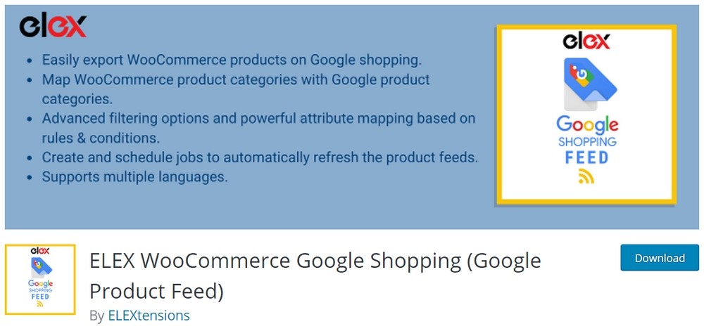 6 Best WooCommerce Google Shopping Feed Plugins ELEX WooCommerce google shopping free plugin