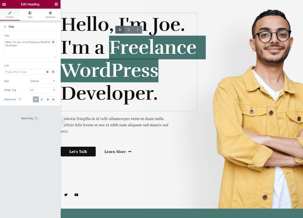 How To Create a Portfolio Website With WordPress – Complete Beginner’s Guide Edit template with Elementor