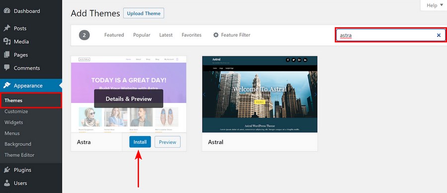 How To Create a Portfolio Website With WordPress – Complete Beginner’s Guide Install Astra theme