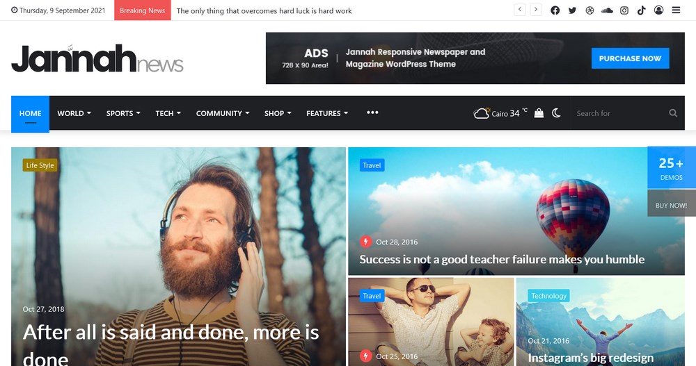 32 Best Adsense Friendly WordPress Themes (Free and Premium Options) Jannah theme demo